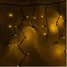 Гирлянда Айсикл (бахрома) светодиодный, 5,6 х 0,9 м, черный провод "КАУЧУК", 220В, диоды желтые, NEON-NIGHT